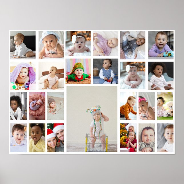 Design Your Own 25 Photo Collage Poster (Front)