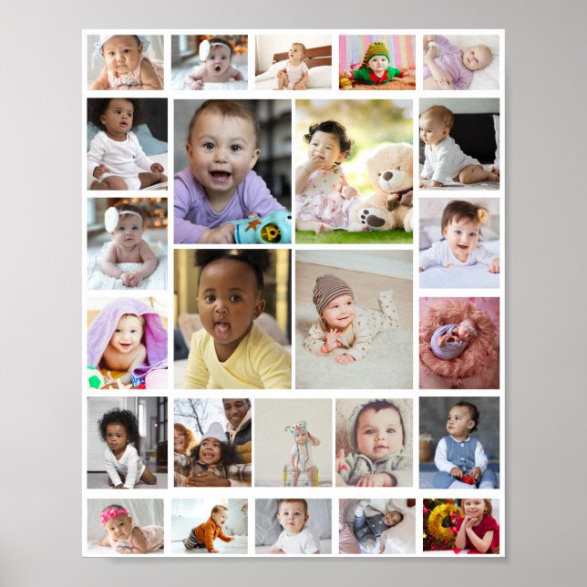 Design Your Own 25 Photo Collage Poster (Front)