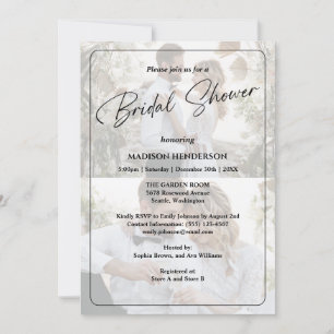 Design Your Own 2 Photo Collage Bridal Shower Invitation