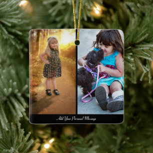 Design Your Own 2 Photo Collage Ceramic Ornament