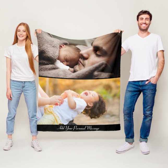 Design Your Own 2 Photo Collage Fleece Blanket (In Situ)