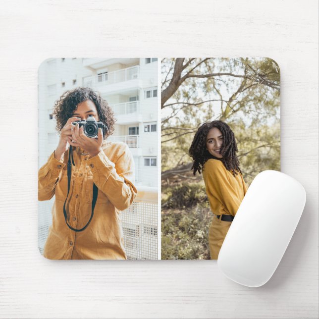 Design Your Own 2 Photo Collage Mouse Pad (With Mouse)