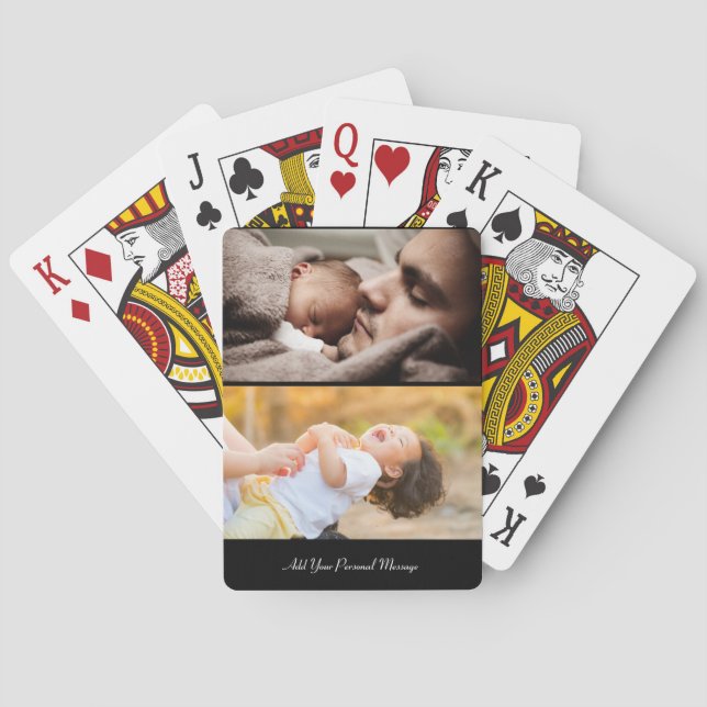 Design Your Own 2 Photo Collage Playing Cards (Back)
