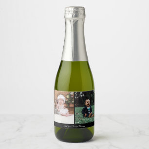 Design Your Own 2 Photo Collage Sparkling Wine Label