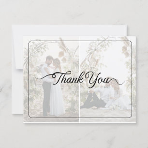 Design Your Own 2 Photo Collage Wedding Thank You Card