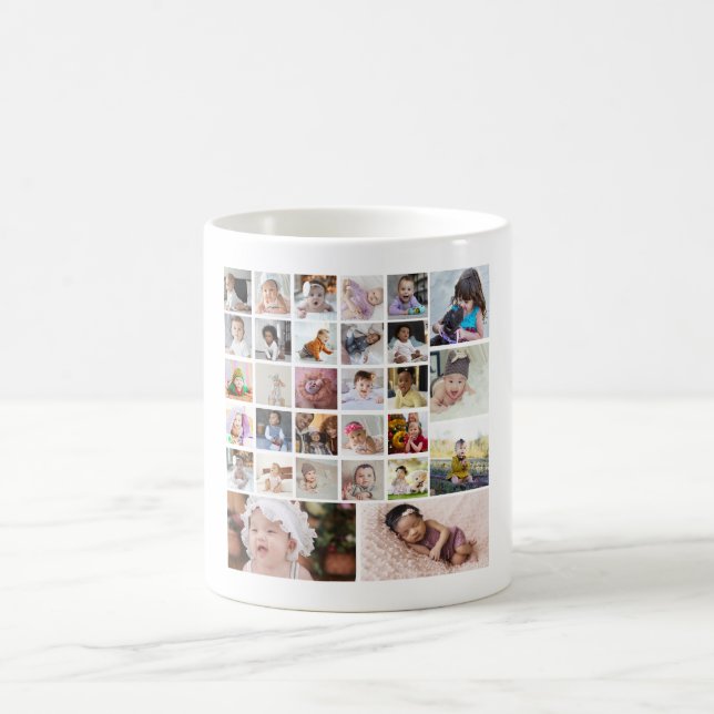 Design Your Own 30 Photo Collage Coffee Mug (Center)