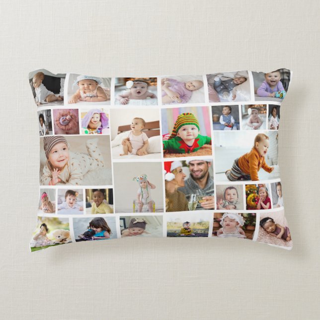 Design Your Own 30 Photo Collage Decorative Cushion (Front)