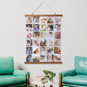 Design Your Own 30 Photo Collage Hanging Tapestry