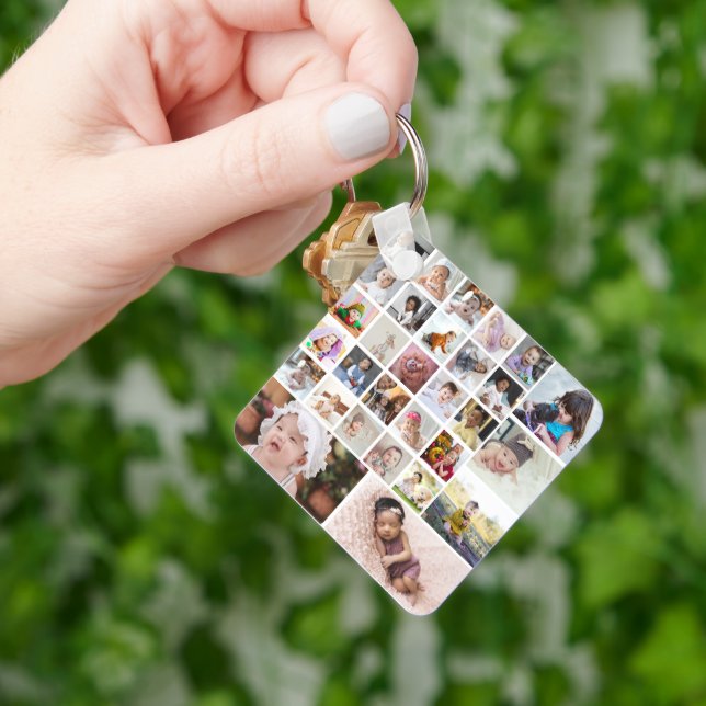 Design Your Own 30 Photo Collage Key Ring (Hand)