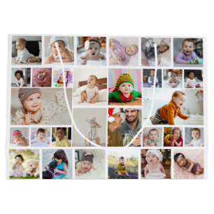 Design Your Own 30 Photo Collage Poster Large Gift Bag