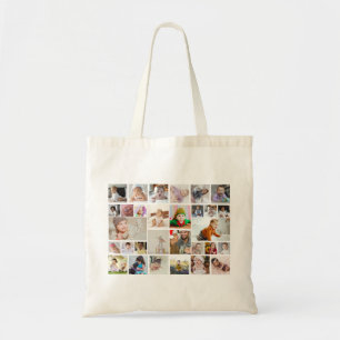 Design Your Own 30 Photo Collage Poster Tote Bag