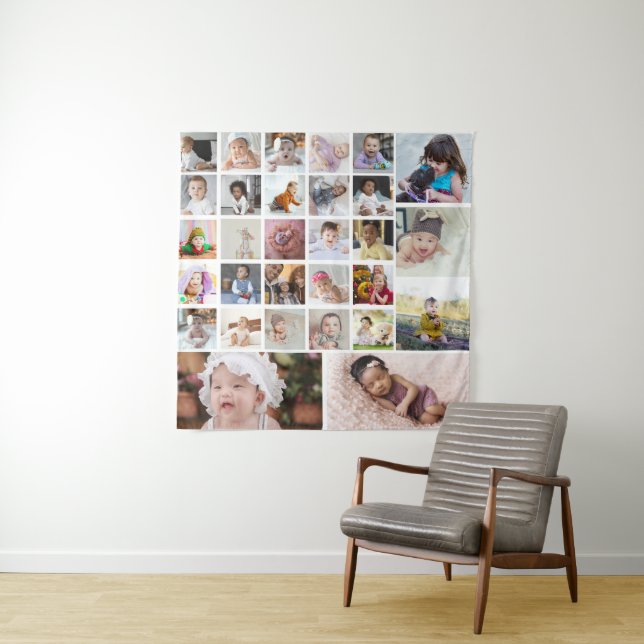 Design Your Own 30 Photo Collage Tapestry (In Situ)