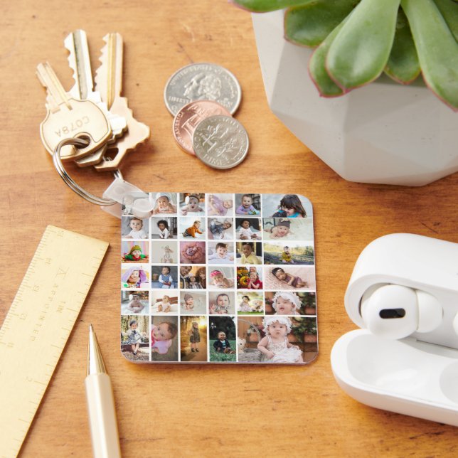 Design Your Own 35 Photo Collage Key Ring (Desk)