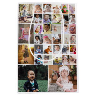 Design Your Own 35 Photo Collage Medium Gift Bag