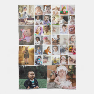 Design Your Own 35 Photo Collage Tea Towel