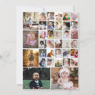 Design Your Own 35 Photo Collage Thank You Card