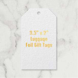 Design Your Own 3.5" x 2" Luggage Gold Gift Tags