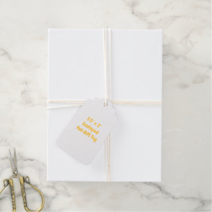 Design Your Own 3.5" x 2" Scalloped Gold Cotton Gift Tags