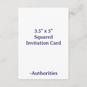 Design Your Own 3.5" x 5" Squared Invitation