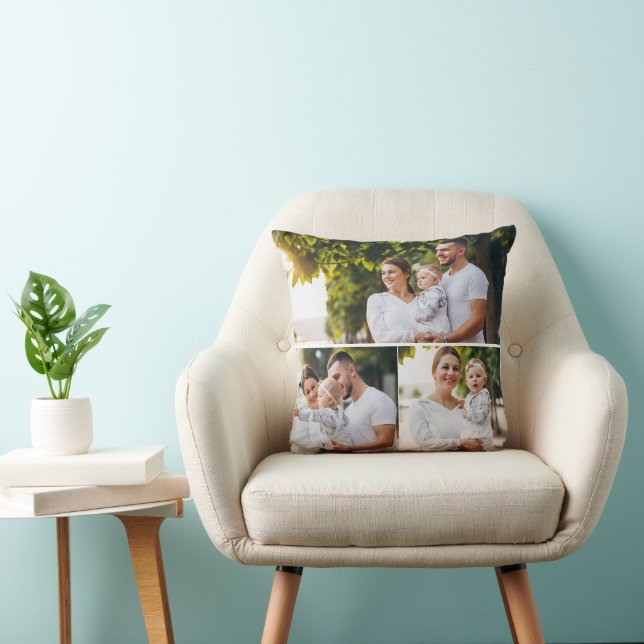 Design Your Own 3 Photo Collage Cushion (Chair)