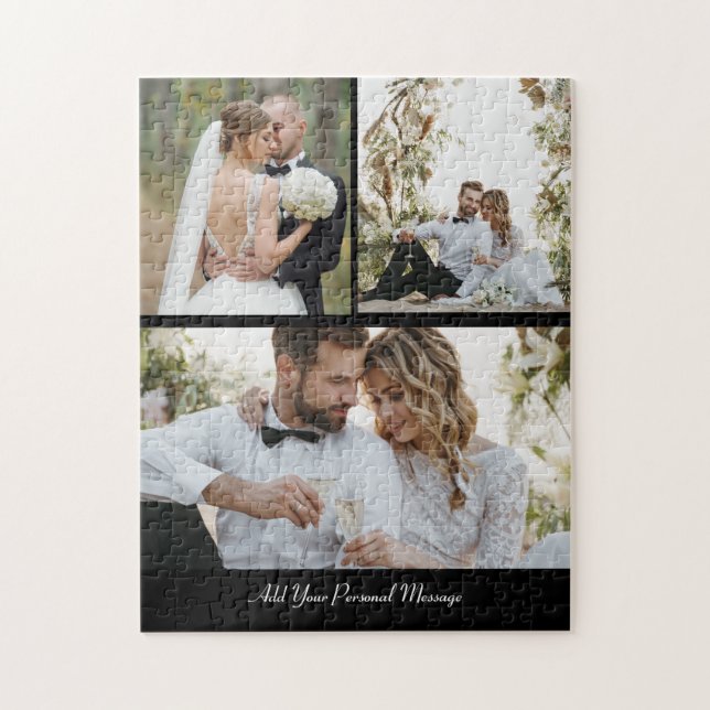 Design Your Own 3 Photo Collage Jigsaw Puzzle (Vertical)