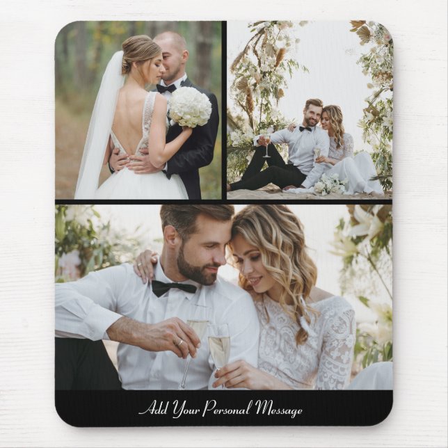 Design Your Own 3 Photo Collage Mouse Pad (Front)