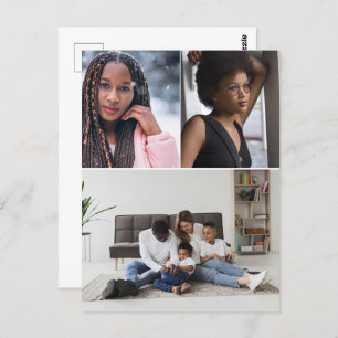 Design Your Own 3 Photo Collage Postcard
