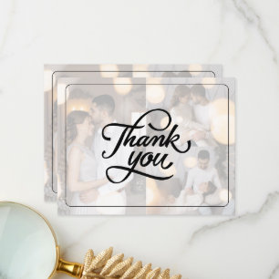 Design Your Own 3 Photo Collage Wedding Thank You Card