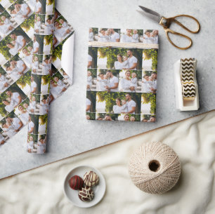 Design Your Own 3 Photo Collage Wrapping Paper