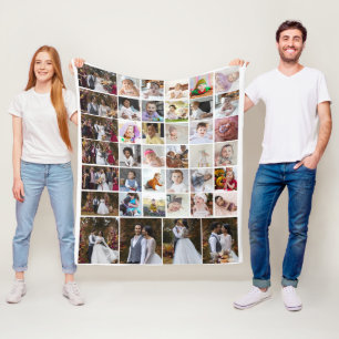 Design Your Own 40 Photo Collage Fleece Blanket
