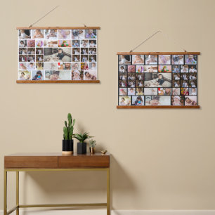 Design Your Own 40 Photo Collage Hanging Tapestry