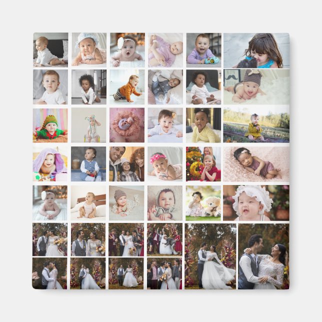 Design Your Own 40 Photo Collage Magnet (Front)