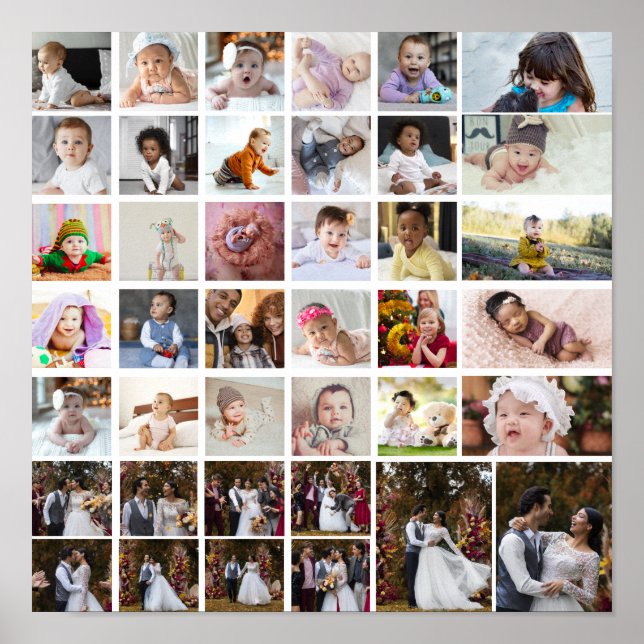 Design Your Own 40 Photo Collage Poster (Front)