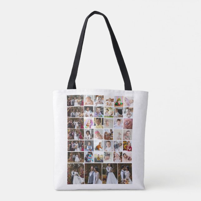 Design Your Own 40 Photo Collage Tote Bag (Back)