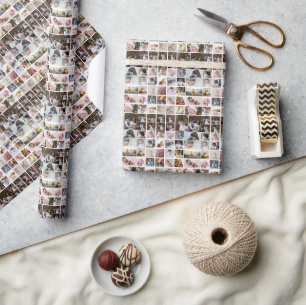 Design Your Own 40 Photo Collage Wrapping Paper