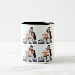 Design Your Own 4 collage Photos Two-Tone Coffee Mug