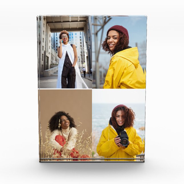 Design Your Own 4 Photo Collage Block (Front)