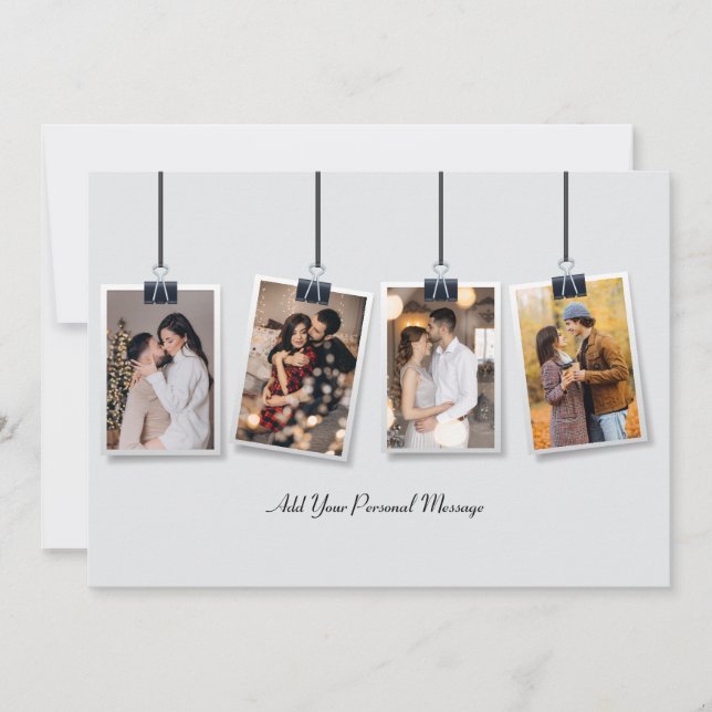 Design Your Own 4 Photo Collage Card (Front)