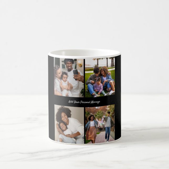 Design Your Own 4 Photo Collage Coffee Mug (Center)