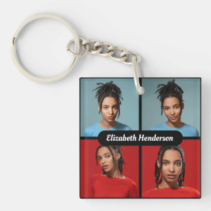 Design Your Own 4 Photo Collage Key Ring