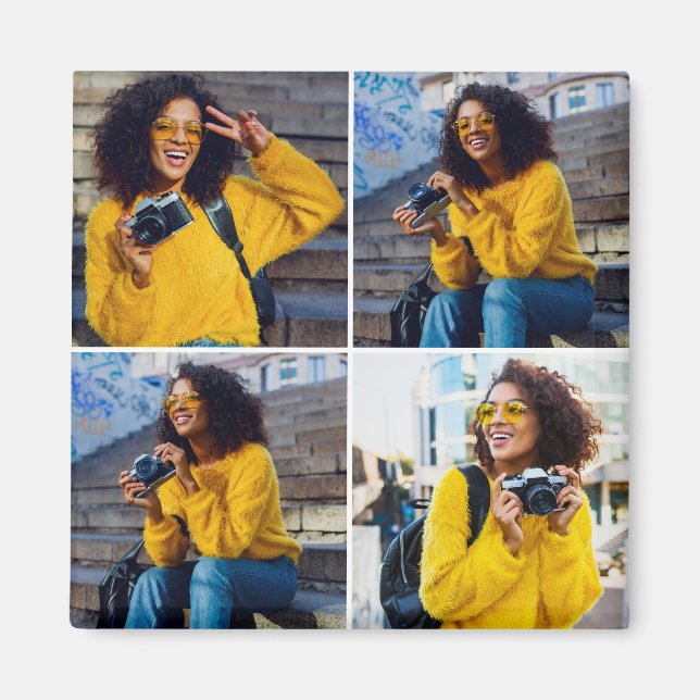 Design Your Own 4 Photo Collage Magnet (Front)