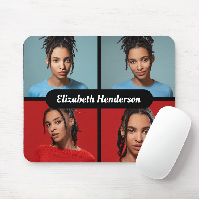 Design Your Own 4 Photo Collage Mouse Pad (With Mouse)