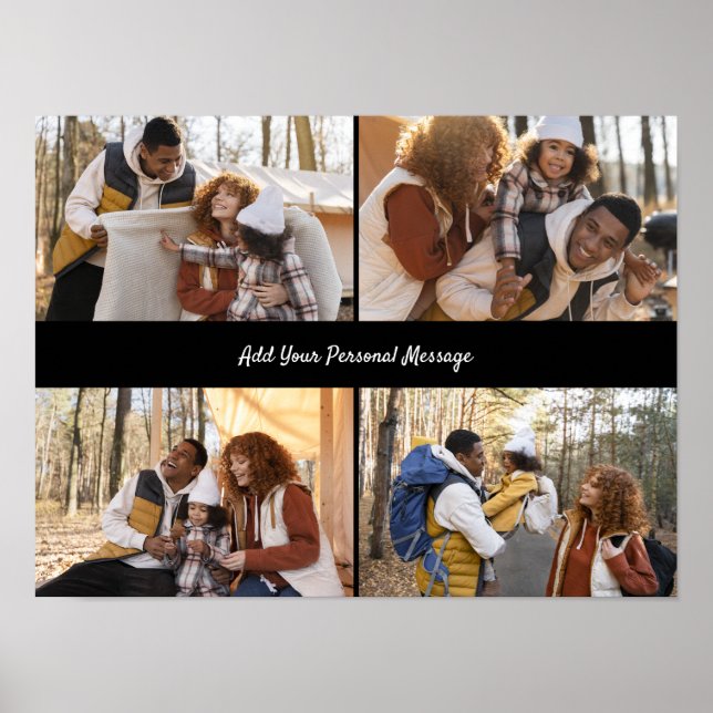 Design Your Own 4 Photo Collage Poster (Front)