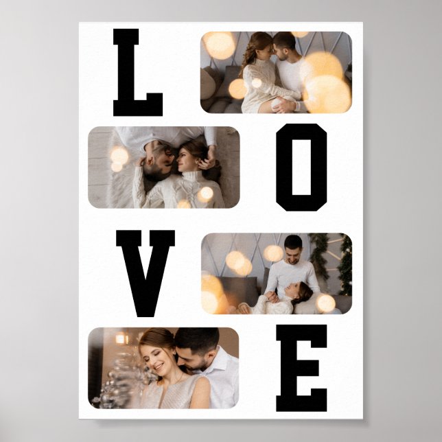 Design Your Own 4 Photo Collage Poster (Front)