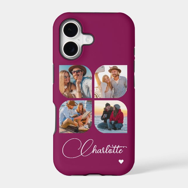 Design Your Own 4 Photo Personalized Name (Back)