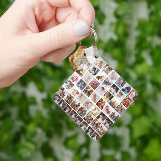 Design Your Own 50 Photo Collage Key Ring (Hand)