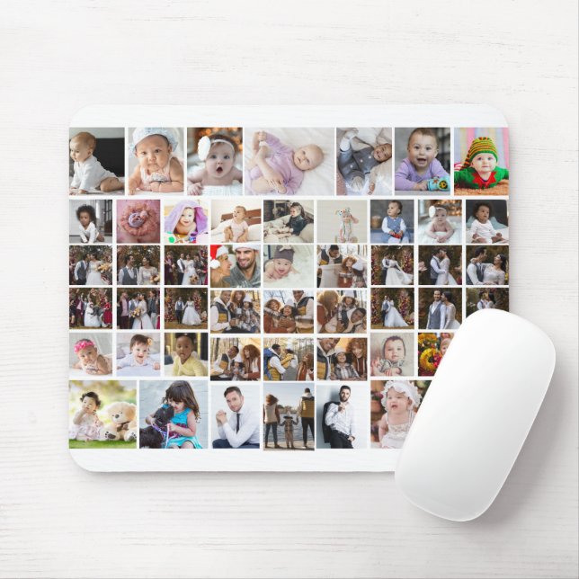 Design Your Own 50 Photo Collage Mouse Pad (With Mouse)