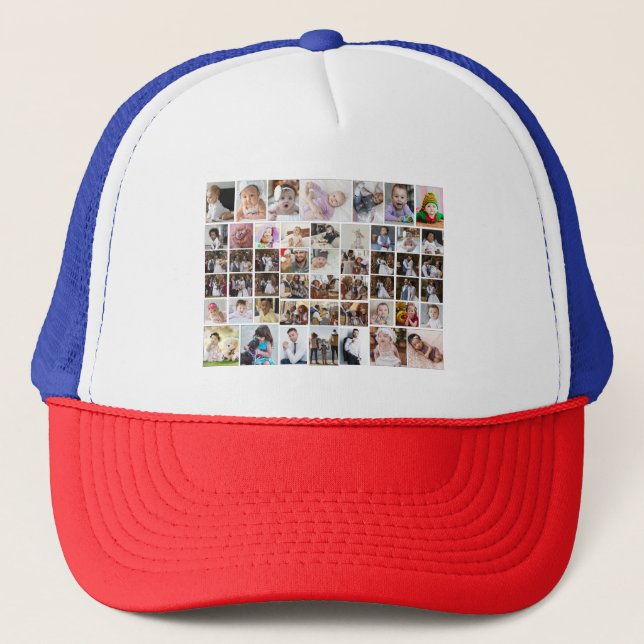Design Your Own 50 Photo Collage Trucker Hat (Front)