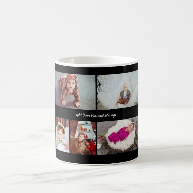 Design Your Own 5 Photo Collage Coffee Mug (Center)