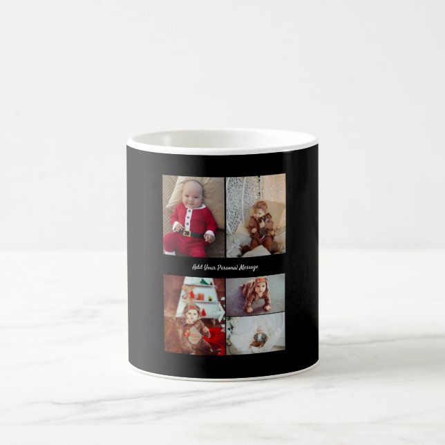 Design Your Own 5 Photo Collage Coffee Mug (Center)